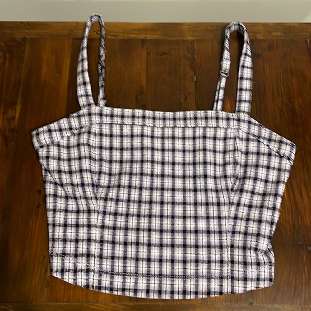 Hollister Advanced Stretch Plaid Crop Top Size XS